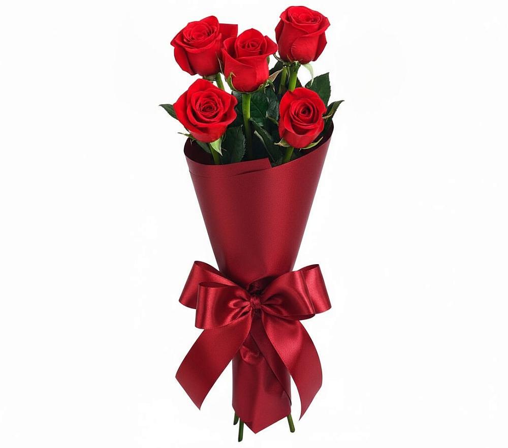 Букет 5 Красных роз Эдлесс Лав в Боровске