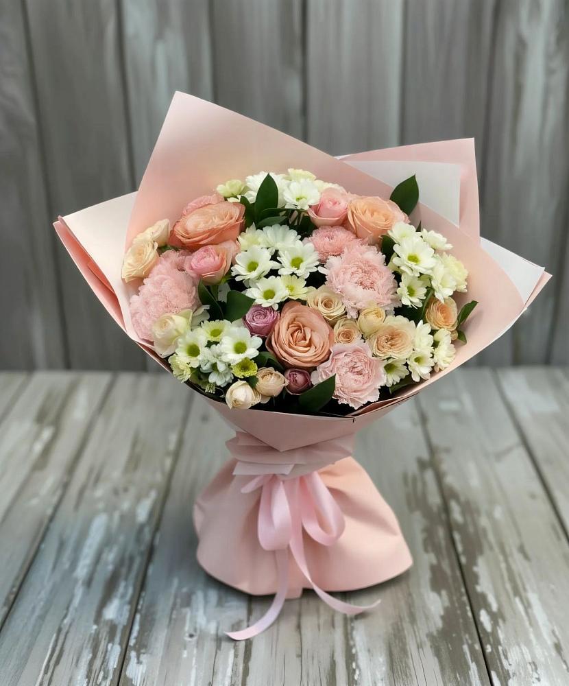 Букет цветов из: Гвоздики, Розы и Хризантемы в Боровске