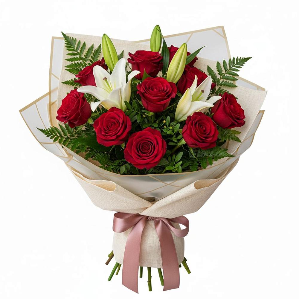 Букет цветов из: Лилии и Розы в Боровске