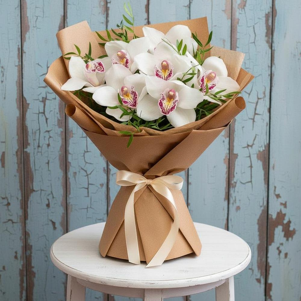 Букет цветов из: Орхидеи и Розы в Боровске