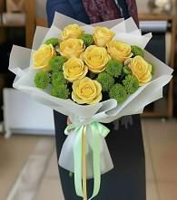 Букет цветов из:  Хризантемы и Розы в Боровске