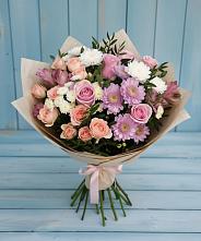 Букет цветов из:  Хризантемы, Розы и Альстромерии #REPLACE_PRED# Боровске