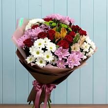 Букет цветов из:  Розы, Хризантемы и Альстромерии в Боровске