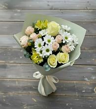 Букет цветов из:  Альстромерии, Розы и Хризантемы в Боровске