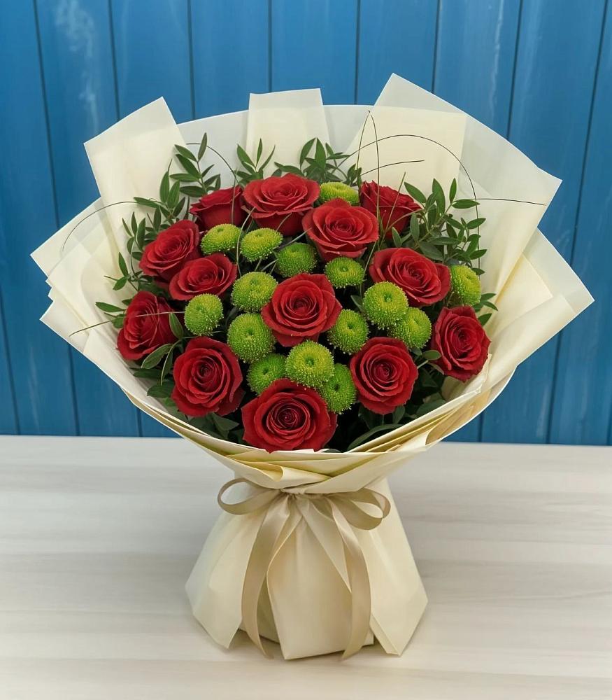 Букет цветов из: Розы и Хризантемы в Боровске