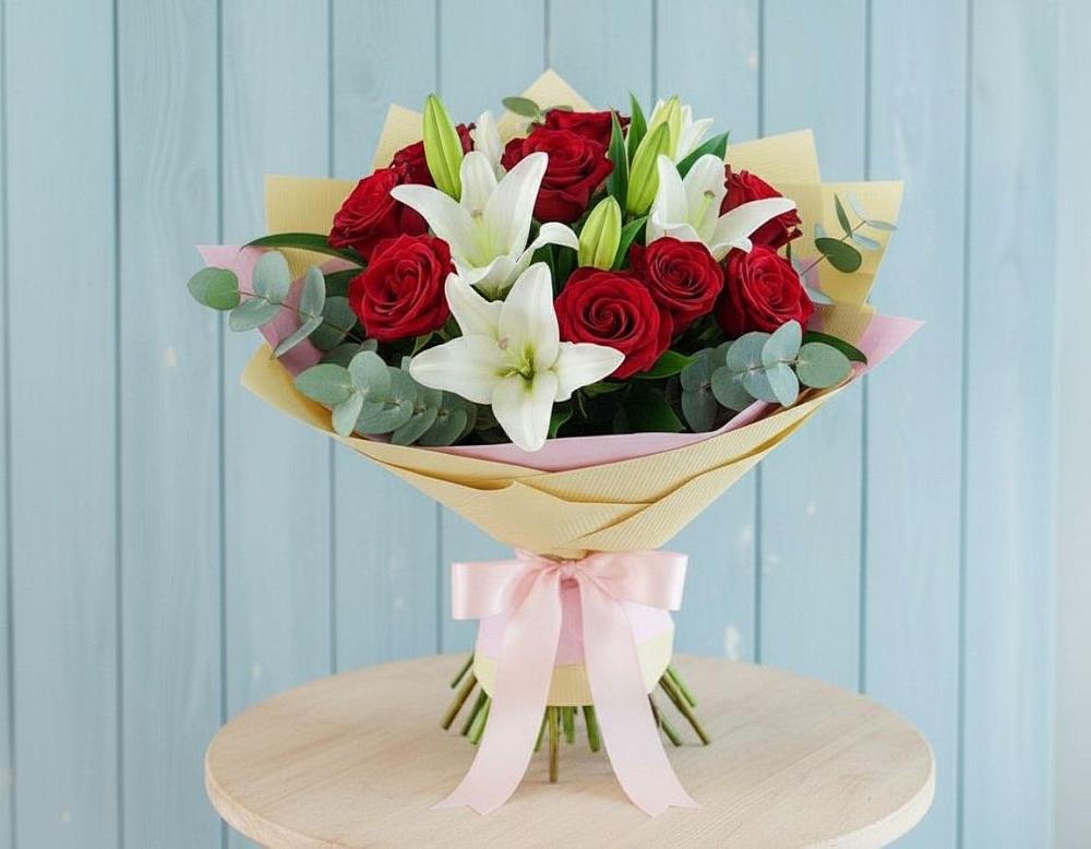 Букет цветов из: Лилии и Розы в Боровске